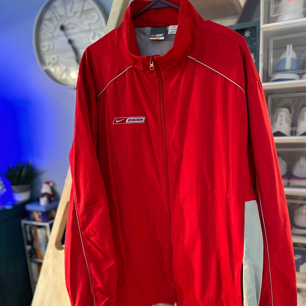 Nike Bauer Vapor Warm-Up Jacket, Red & White, Mens XXL, CLEAN!!!